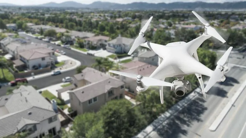 Latanie dronem nad prywatnym terenem